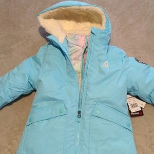 3 in 1 Reebok kids size Y6, 6 light blue outer jacket and quilted jacket hooded